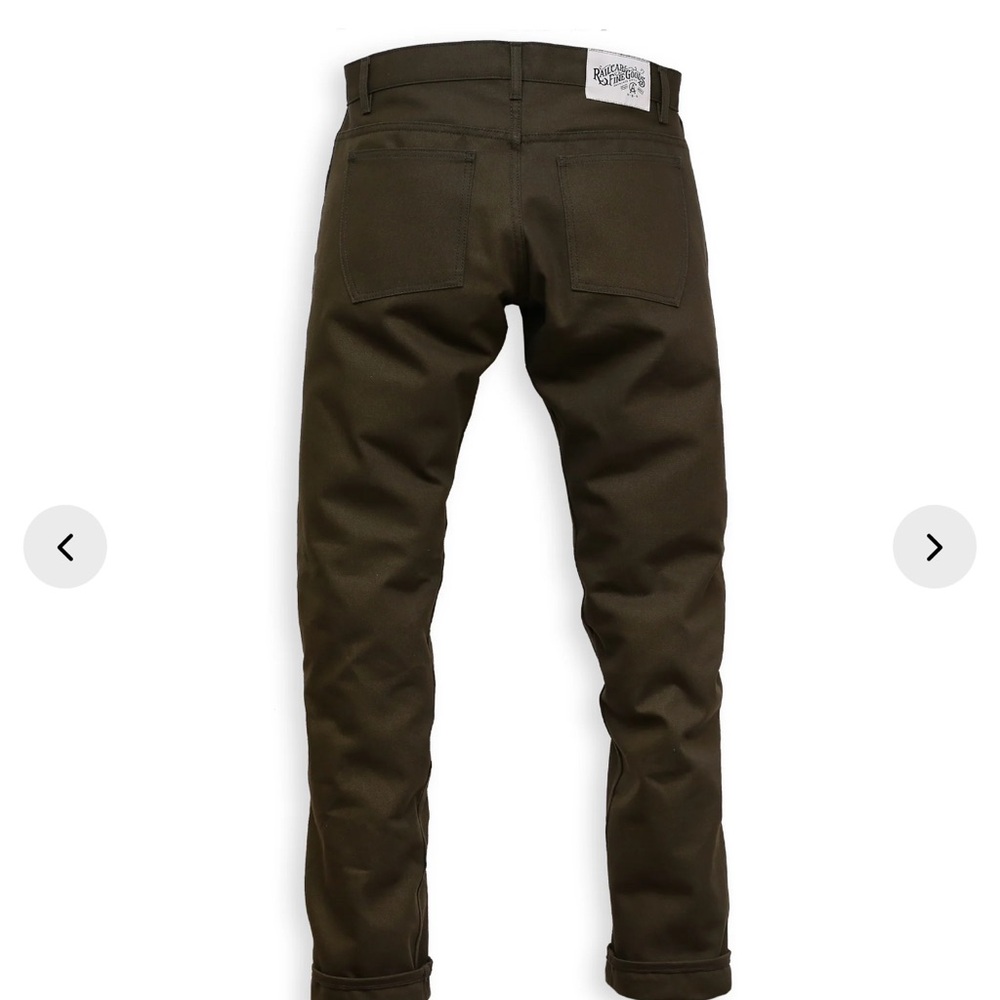Railcar Fine Goods Flight trouser in seaweed green. W35L33 🔥🔥